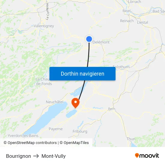 Bourrignon to Mont-Vully map