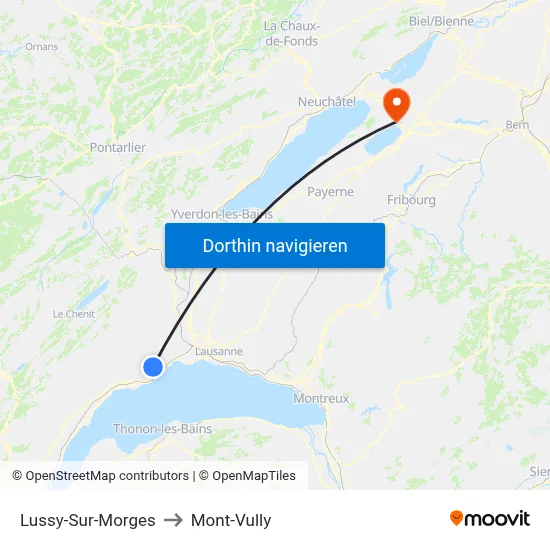 Lussy-Sur-Morges to Mont-Vully map