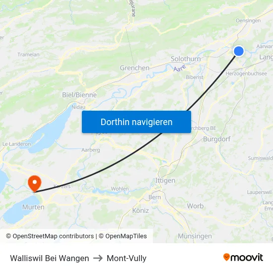 Walliswil Bei Wangen to Mont-Vully map