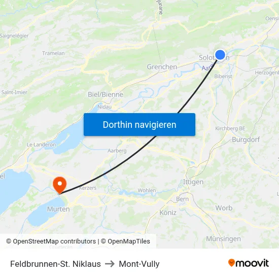 Feldbrunnen-St. Niklaus to Mont-Vully map