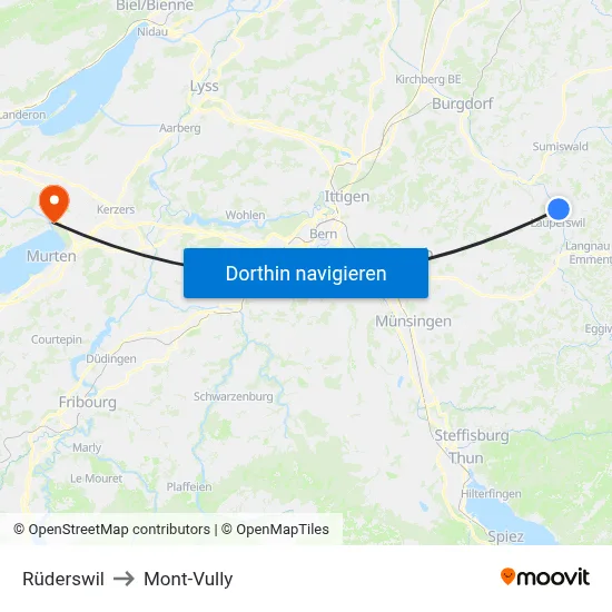 Rüderswil to Mont-Vully map