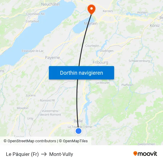Le Pâquier (Fr) to Mont-Vully map
