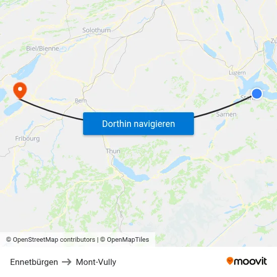 Ennetbürgen to Mont-Vully map