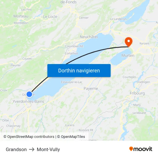 Grandson to Mont-Vully map
