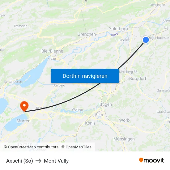 Aeschi (So) to Mont-Vully map