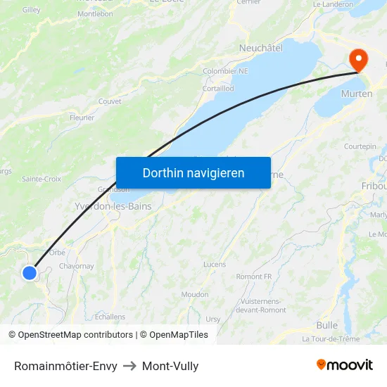 Romainmôtier-Envy to Mont-Vully map
