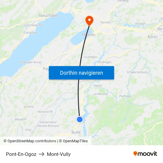 Pont-En-Ogoz to Mont-Vully map