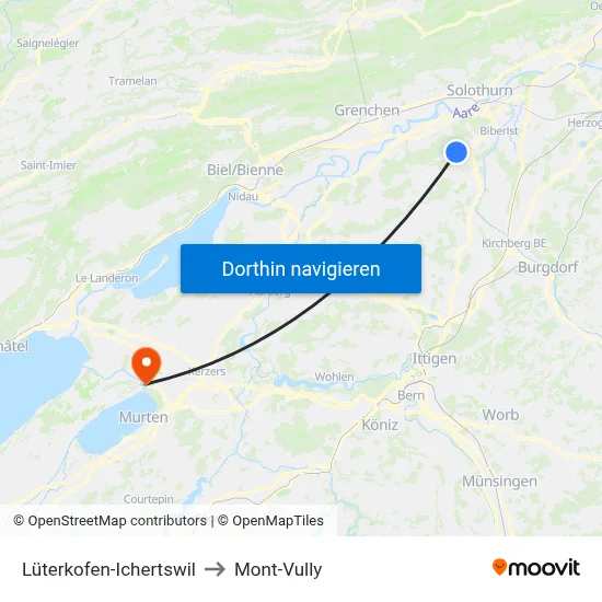 Lüterkofen-Ichertswil to Mont-Vully map