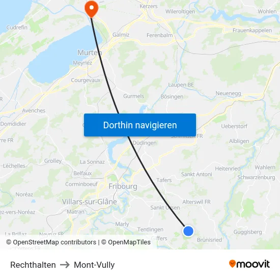 Rechthalten to Mont-Vully map
