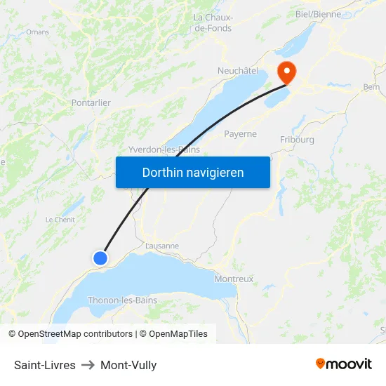 Saint-Livres to Mont-Vully map