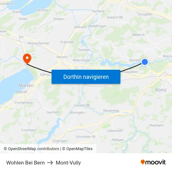 Wohlen Bei Bern to Mont-Vully map