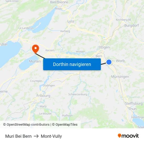 Muri Bei Bern to Mont-Vully map