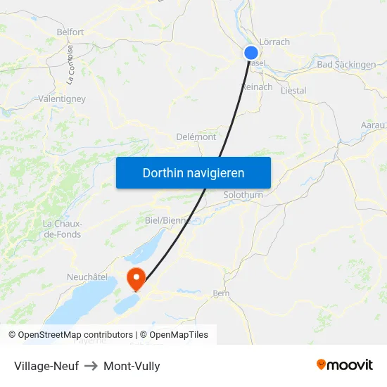 Village-Neuf to Mont-Vully map