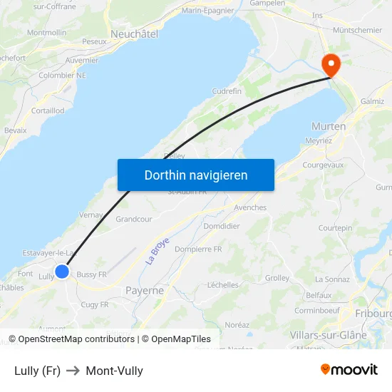 Lully (Fr) to Mont-Vully map
