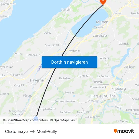 Châtonnaye to Mont-Vully map