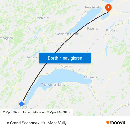 Le Grand-Saconnex to Mont-Vully map