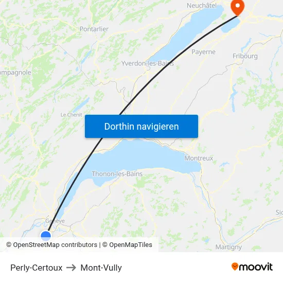 Perly-Certoux to Mont-Vully map