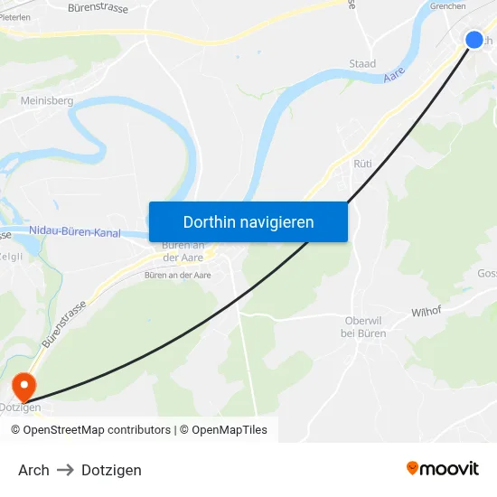 Arch to Dotzigen map