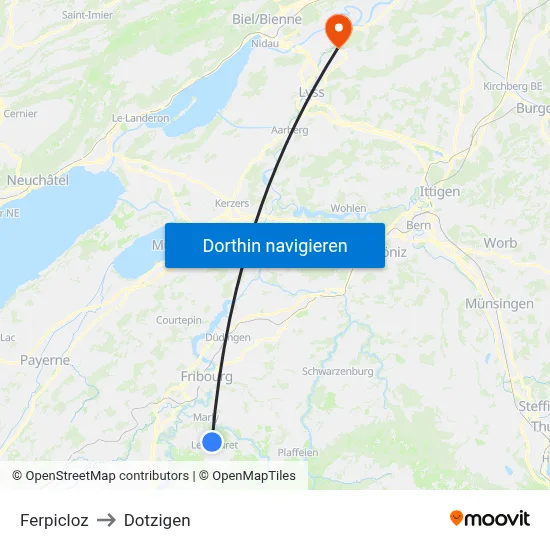Ferpicloz to Dotzigen map