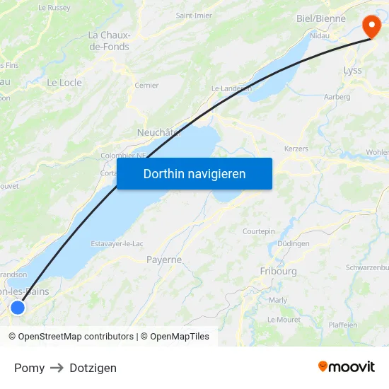 Pomy to Dotzigen map