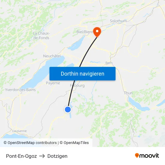 Pont-En-Ogoz to Dotzigen map