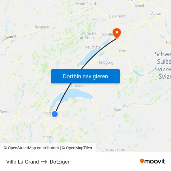 Ville-La-Grand to Dotzigen map