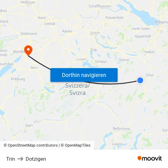 Trin to Dotzigen map
