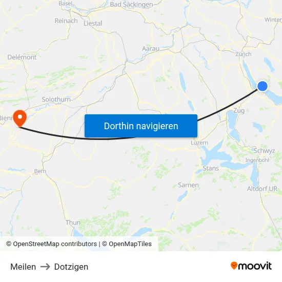 Meilen to Dotzigen map
