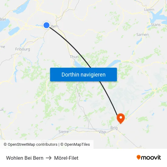 Wohlen Bei Bern to Mörel-Filet map