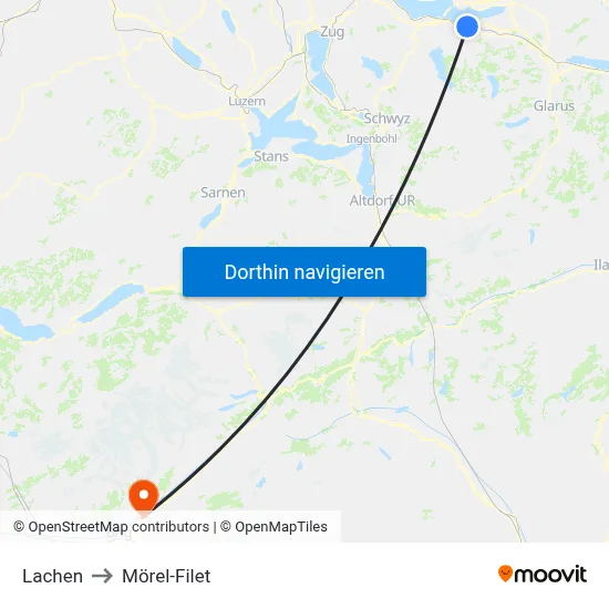 Lachen to Mörel-Filet map