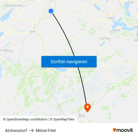 Alchenstorf to Mörel-Filet map