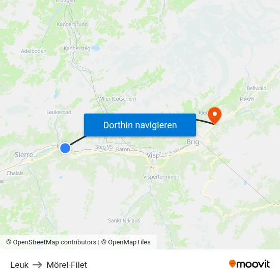 Leuk to Mörel-Filet map