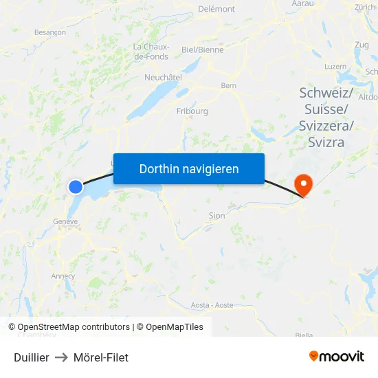 Duillier to Mörel-Filet map
