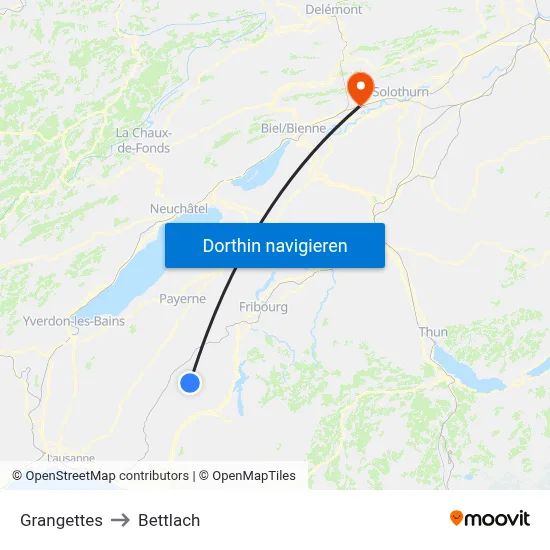 Grangettes to Bettlach map