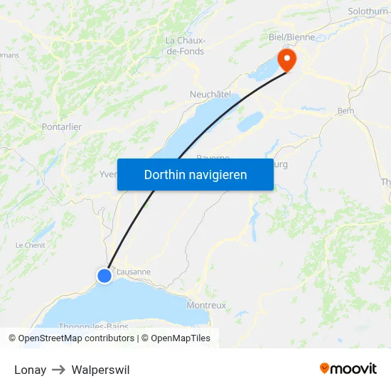 Lonay to Walperswil map