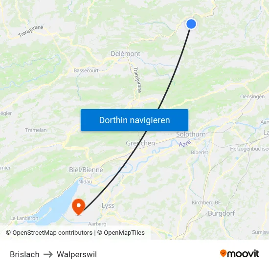 Brislach to Walperswil map