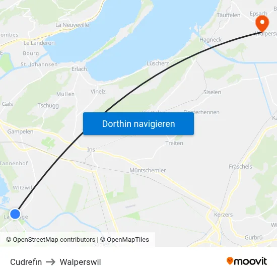 Cudrefin to Walperswil map