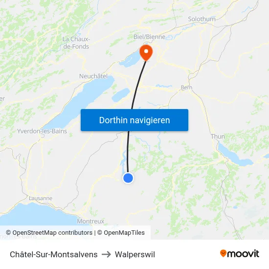 Châtel-Sur-Montsalvens to Walperswil map