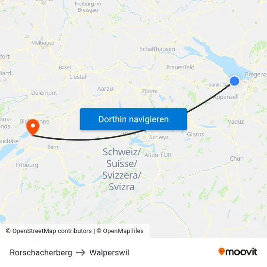 Rorschacherberg to Walperswil map