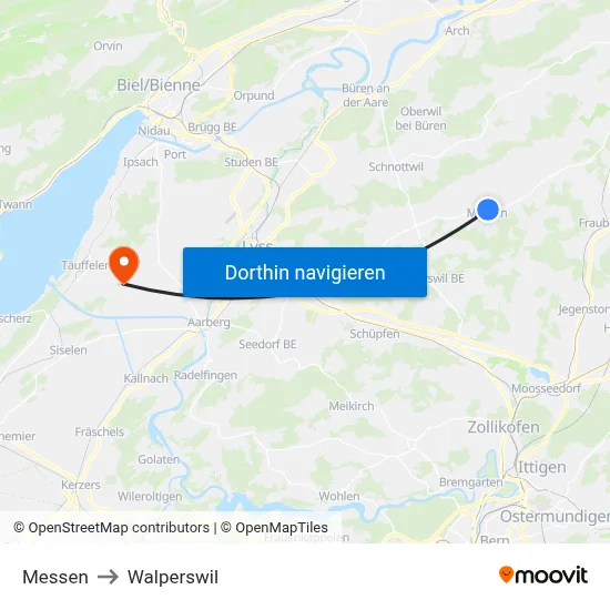 Messen to Walperswil map