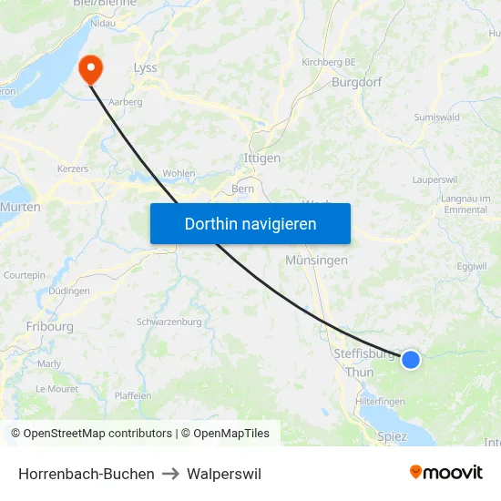 Horrenbach-Buchen to Walperswil map