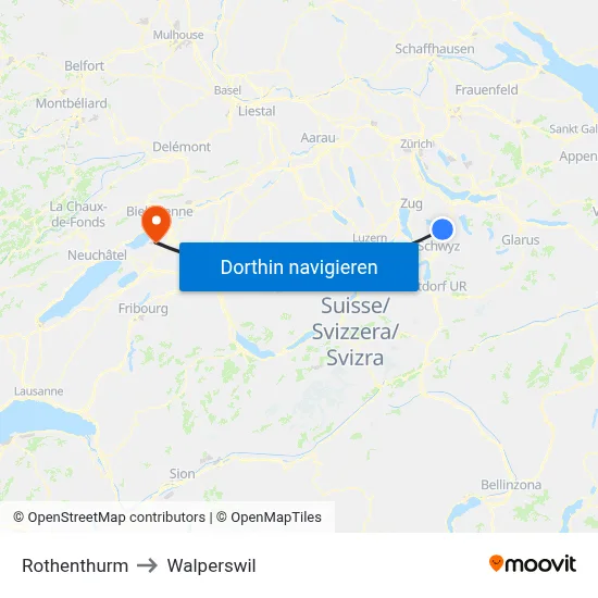 Rothenthurm to Walperswil map