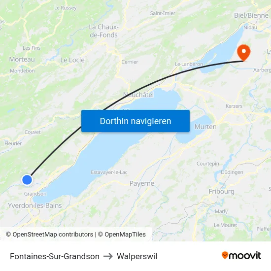 Fontaines-Sur-Grandson to Walperswil map
