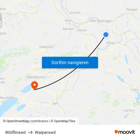 Wölflinswil to Walperswil map
