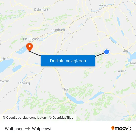 Wolhusen to Walperswil map