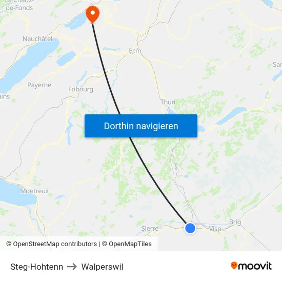 Steg-Hohtenn to Walperswil map