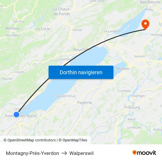 Montagny-Près-Yverdon to Walperswil map