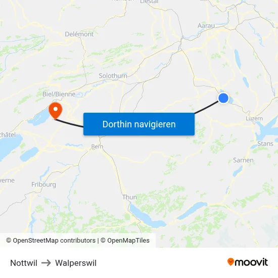 Nottwil to Walperswil map