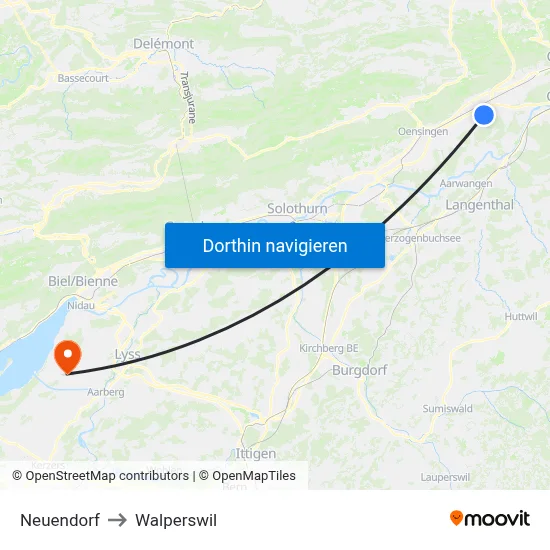 Neuendorf to Walperswil map