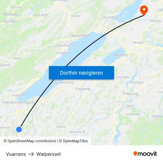 Vuarrens to Walperswil map
